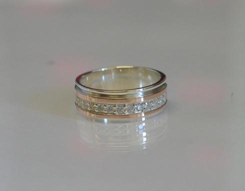 Обручальные кольца из серебра с золотом