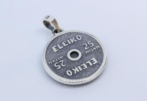 Подвеска блин "ELEIKO 25kg" из серебра