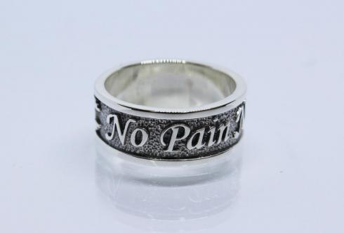 Кольцо "No pain No gain" из серебра