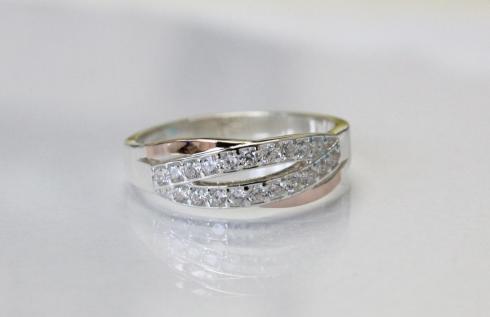 Серебряное кольцо с золотой напайкой